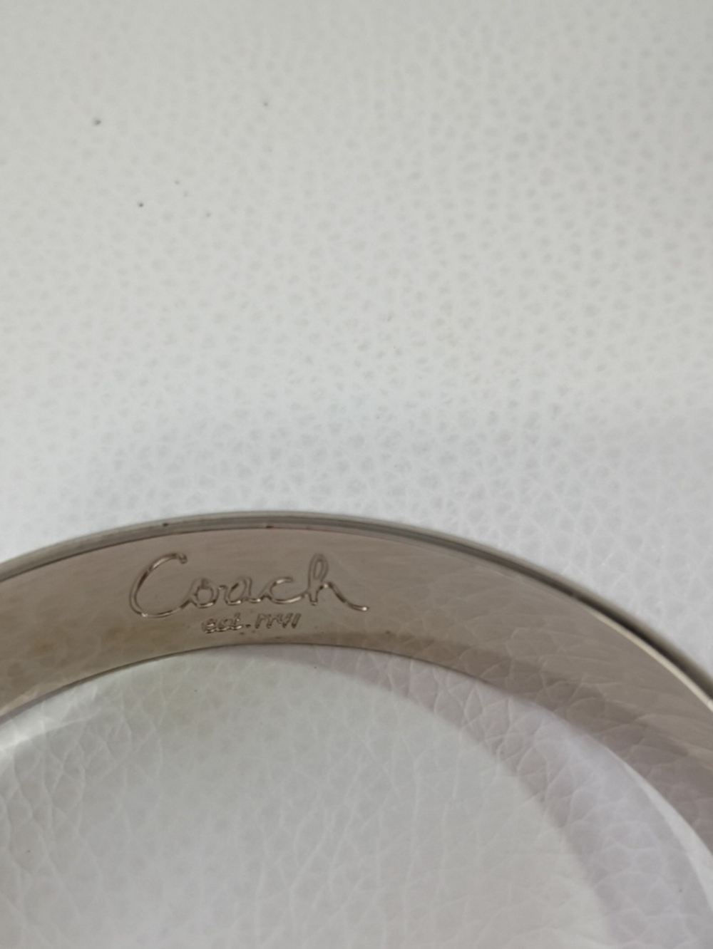 Coach Pink 'Poppy' Enamel Bangle Bracelet - Picture 4 of 7